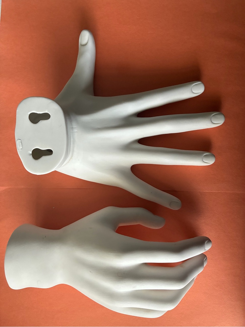 Matte White Ceramic Hand Accent Sculpture by